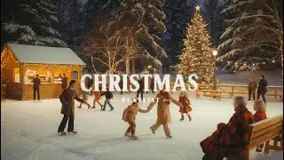 1970s Vintage Christmas Ambience | Cozy Ice Skating Night with Classic Christmas Songs