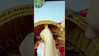How to Craft Round Hand Basket with Rattan  #diy #rattan #handmade