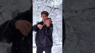 Mozart 40 ❄️ Modern Violin Remix in a Snowstorm | Epic Winter Performance