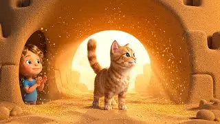 The Curious Sand Cat Found a Tunnel 🐱&zwj;👤 | Nursery Rhymes for Kids & Baby Songs
