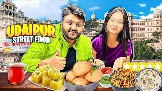 Udaipur Famous Street Food Tour || Pyaz Kachori, Pandit ji Lemon Tea, Best hotel & Cafe near Lake