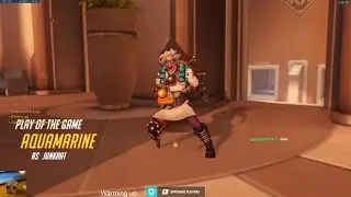 POTG! AQUAMARINE JUNKRAT GAMEPLAY OVERWATCH SEASON 33 TOP 500