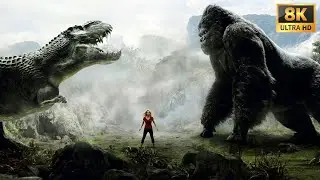 The King Kong vs T-Rex Dinosaur | Kong Kills T Rex to Protect a Girl