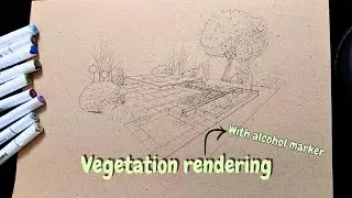 Vegetation rendering with alcohol marker 🌱🎨