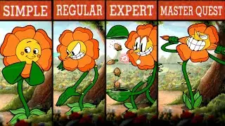 Cuphead / No Hit / Difficulty Comparison / Floral Fury / Master Quest (06)