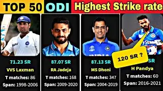 Top 50 Highest Strike rate in ODI cricket -Indian players || #fletchcomparisions