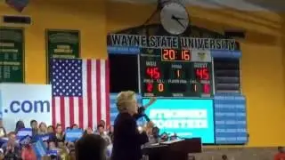 Hillary Clinton Voter Registration Rally at Wayne State University in Detroit, MI