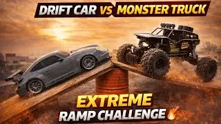 😳 Can the Drift Car Beat the Monster Truck on This Ramp?! | RC Garage by Shoeb 🔥