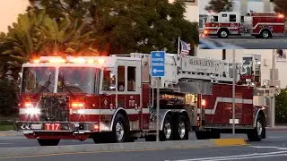 *PINNED Q + MAJOR AIR HORN!* OCFA Engine 17 & Truck 17 Responding