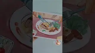 Anime food painting✨💡 #satisfying #shorts #crativeart #aesthetic
