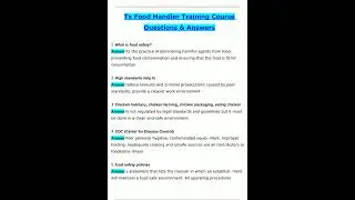 Texas Food Handler Training Course Exam Latest 2025 Actual Questions and Verified Answers 2025  2026