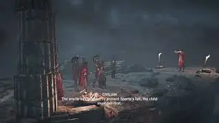 Assassin's Creed Odyssey kid Alexios tries to save baby Kassandra