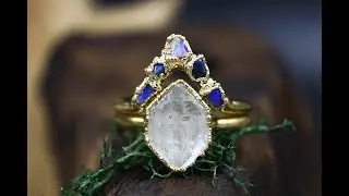 Herkimer & Opal Wedding Ring