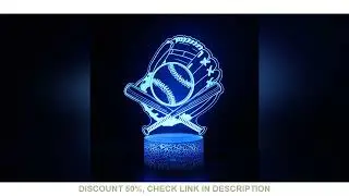 Nighdn Baseball Player Gifts Baseball Night Light 3D Illusion Lamp with Colors Changing Birthday Hol