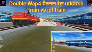 Indian train crossing3d Utkarsh train icf parallel race game