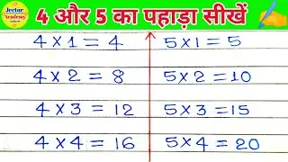 4 और 5 का पहाड़ा | Table of 4 and 5 in hindi | Multiplication Tables in Hindi | Learning Video