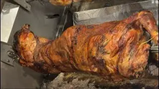 Slow-cooking a whole lamb for 4 hours 🔥 this is what it looks like 🤌