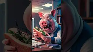 🐵 Chimp's Hilarious Office Food Pranks 🍔🔥#funnyanimals #cartoon #prank #shorts #shortsvideo