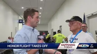 Meeting Harold Davis one of the veterans on this Honor Flight Bluegrass Mission