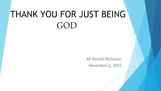 Sunday Morning Service- 11/2/25 - 9:00 A.M.- AP Ronald Richeson