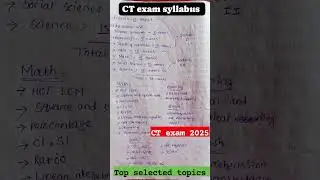 CT exam syllabus#ctexam2025syllabus#ctexamtop selectedtopics#ctexam#D.Dl.Ed exam syllabus#ctentrance
