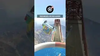 Candy car unbelievable stunt overhead bridge to sharks #foryou #gta #shorts #shortvideo