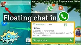 How To Get Floating Chat in WhatsApp( like messenger) | No Root || APK Mafia