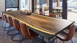 12ft Long table for 14 people big dining room open space table custom made wood table
