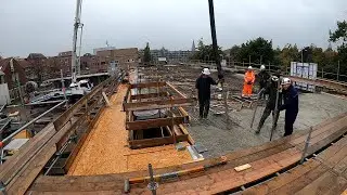 Timelap van het storten van een verdiepingsvloer  in Castricum.