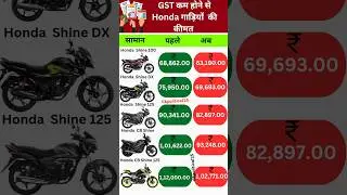 top 5 Honda bike price after GST cut 2025 | Shine, SP 125 Activa new price #gkpolitical25 #Honda