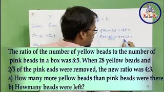 Ratio of Yellow and Pink beads problem | grade 5 to grade 8 mathematical problems