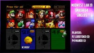 MidwestLAN 19 Smash 64 Singles Mando vs lord toko Losers Quarters