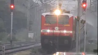 Rain drenched WAP4 West Coast express at High speed !