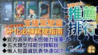 《SD鋼彈G世代永恆》SP化必練駕駛指南【支援駕駛篇】1.8.0版｜五大類型技能分類解說｜懶人包資訊表快速GET!｜官方派來的永恆援軍｜R/SR/SSR SP化提升倍率表｜SDガンダム エターナル