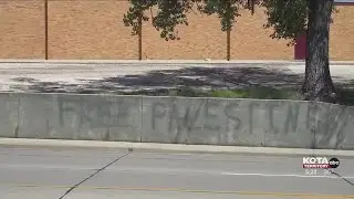 &ldquo;Free Palestine&rdquo; spray painted over wall across from Saint Moore