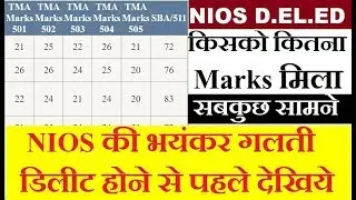 NIOS D.EL.ED MARKS Uploaded on website, Assignment and SBA Marks, PCP, Attendance | Online Partner