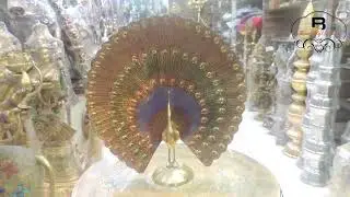 Brass Decorative Showpiece Peacock More statue (F375 B) || Home decor Animals statue ||
