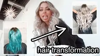my $1500 hair transformation | blue to natural blonde without bleach!