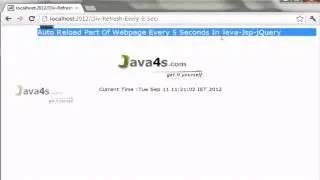 Auto Reload Part Of Webpage Every 5 Seconds In Java-Jsp-jQuery - @Java4s.com