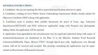 DFRL - Mysore | Research Associate recruitment - 2024 | #drdo #research #recruitment