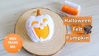 Halloween Pumpkin Felt Ornament | Halloween Craft | Felt Crafts | Sewing Craft