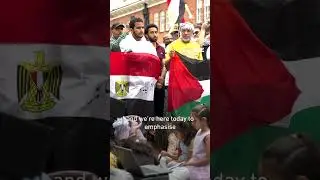 Egyptians protest outside embassy in London