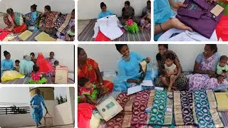 క్రిస్మస్ కి 🎄ఇంట్లో ఆడవాళ్లందరికి కొత్త చీరలు ఇవే 😀ఏ కలర్ చీర ఎవరికి 🥰చీరలు shopping 👍👍#teluguabbai