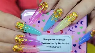 Enailcouture.com new bright set honey ombre gels #nails #nailgelart #naildesign #nailart #gelxnails 