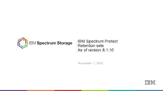 IBM Spectrum Protect - Retention Sets overview - Presentation