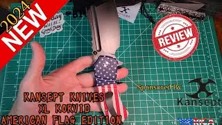 Kansept knives XL KORVID American Flag USA Editon G10 157cm SS Stonewashed