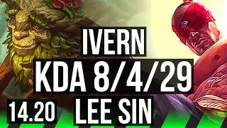 IVERN vs LEE SIN (JGL) | Rank 7 Ivern, 8/4/29, 17k DMG | KR Challenger | 14.20