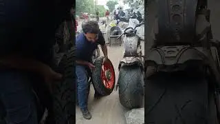 working on 350 classic with 300mm tyre follow for more videos and don't forget to subscribe #automob
