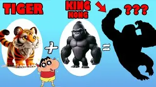 I Merged KING KONG and TIGER to make a NEW CREATURE to FIGHT ALL UNITS with SHINCHAN and CHOP