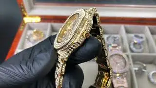 JewelryFresh Patek Style Custom Bust Down Diamond Watch